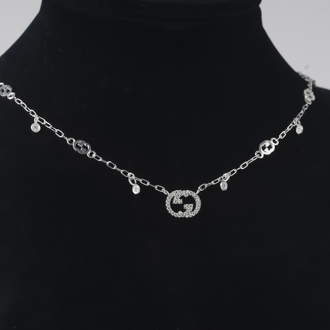 Gucci Interlocking Sterling Silver Necklace