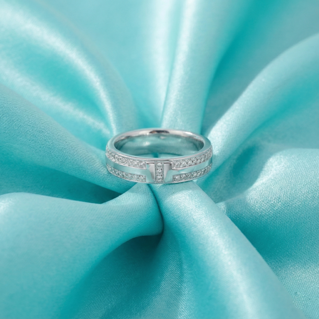 Tiffany T Wide Pavé Stone Ring