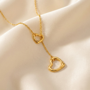 Tiffany Open Heart Lariat Necklace, Gold Filled