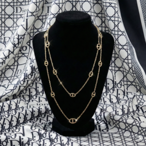 Dior Luxury Style Designer Pig Nose Necklace, Gold Filled