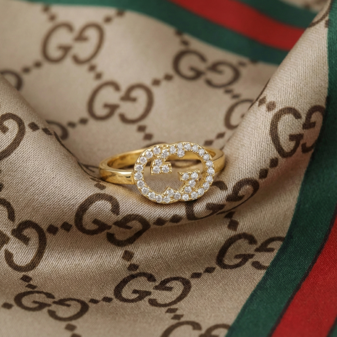 Gucci Interlocking Ring, Gold Filled