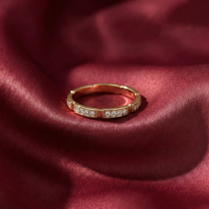 Cartier's, Maillon Panthère Wedding Band, Half-paved, Gold Filled