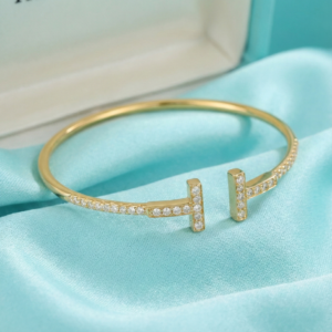 Tiffany T Pavé Sparkle Wire Bangle, Gold Filled