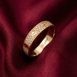 Cartier's, LOVE ring, Small Model, Paved, Gold Filled