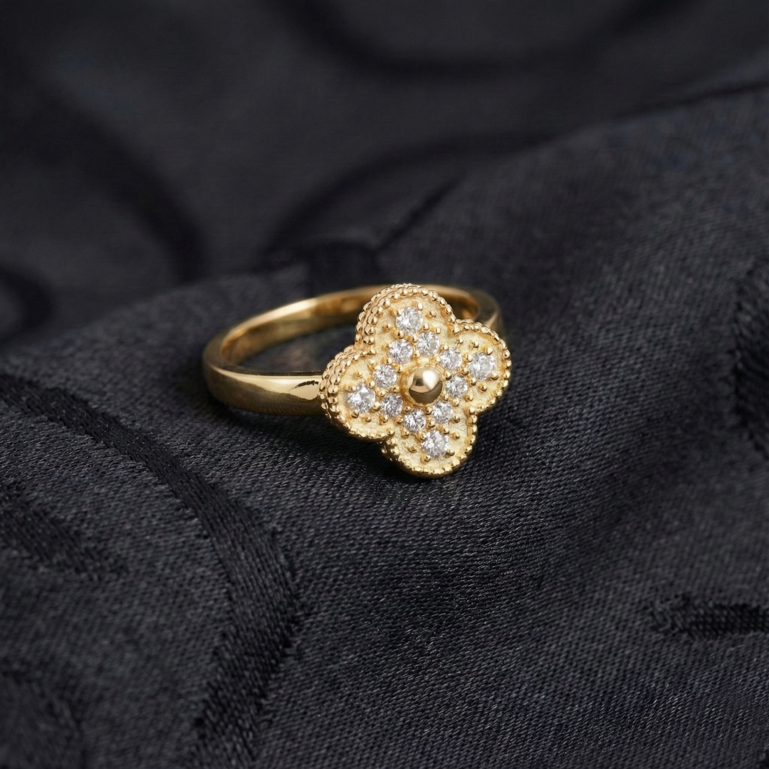 Van Cleef & Arpels, Vintage Alhambra Ring, Gold Filled