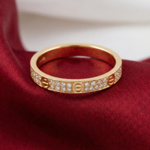 Cartier's, LOVE Ring, Mini Model, Paved, Gold Filled